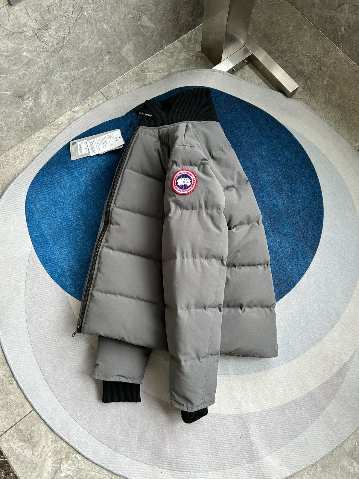 Black and White Puffer Jacket - Men's