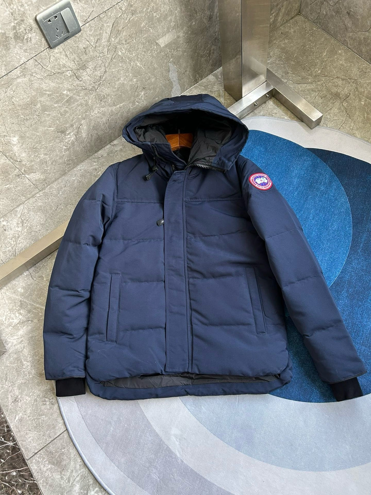 Black and White Puffer Jacket - Men's