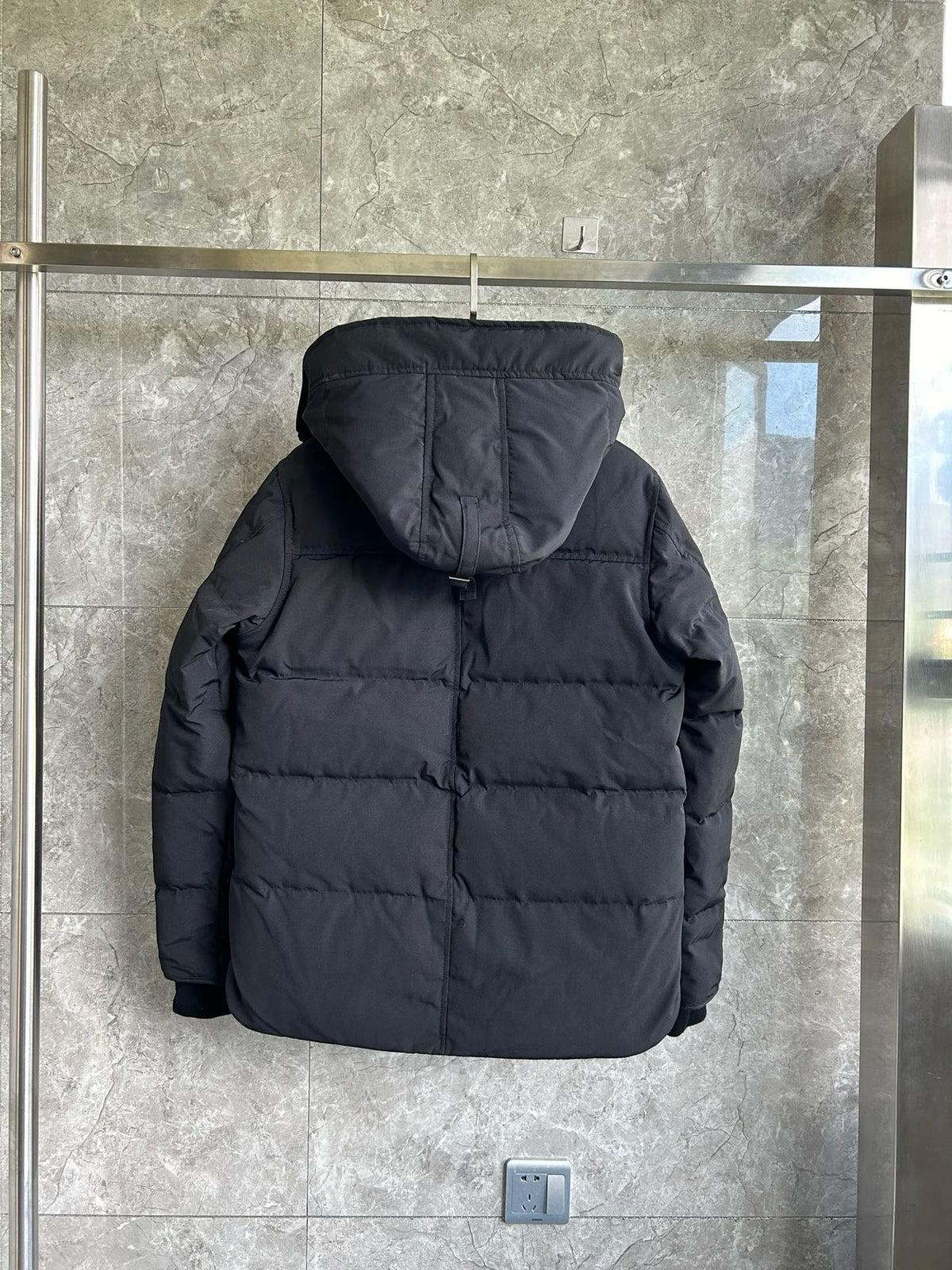 Black and White Puffer Jacket - Men's