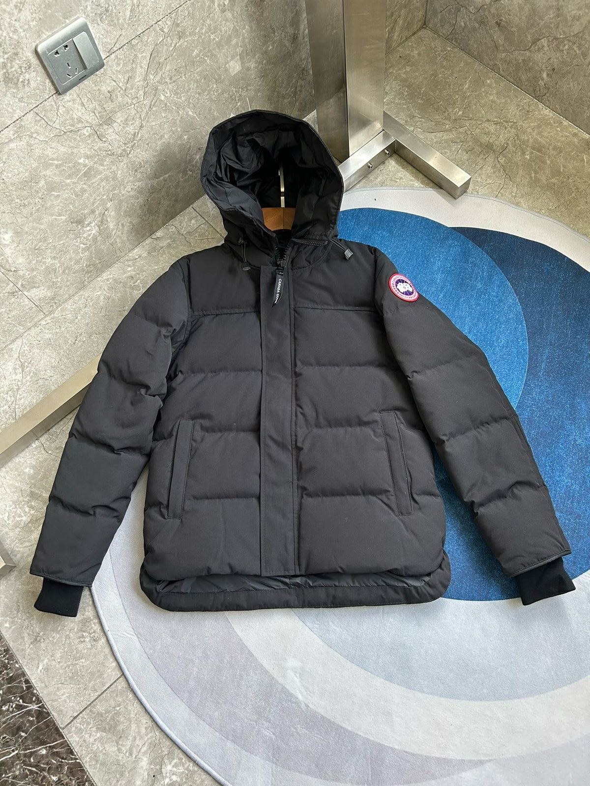 Black and White Puffer Jacket - Men's