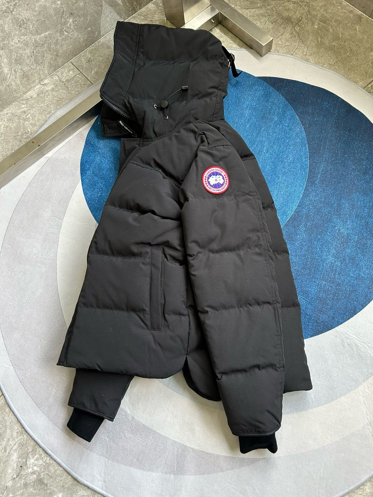 Black and White Puffer Jacket - Men's