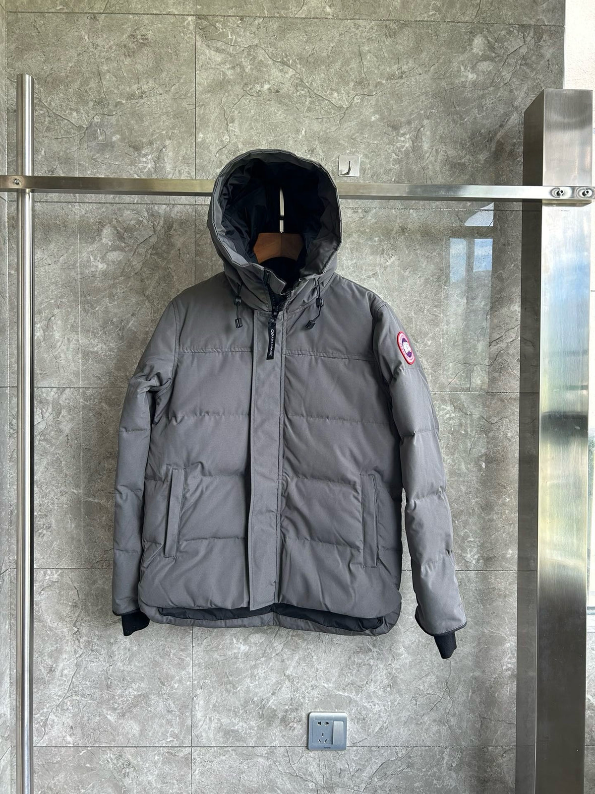 Black and White Puffer Jacket - Men's