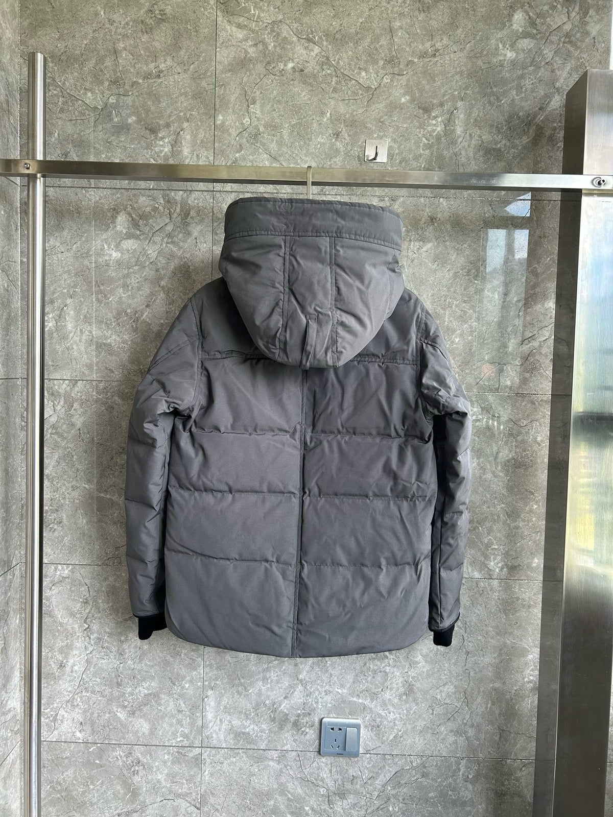 Black and White Puffer Jacket - Men's