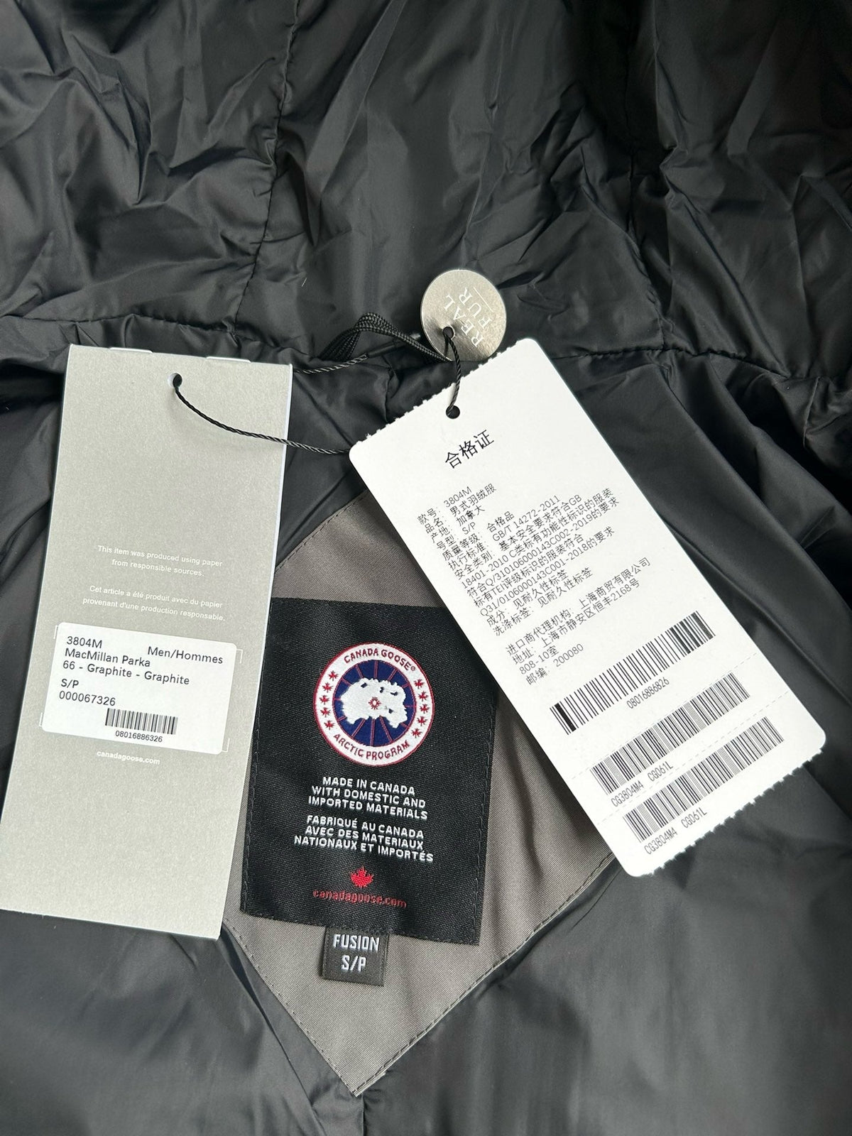Black and White Puffer Jacket - Men's