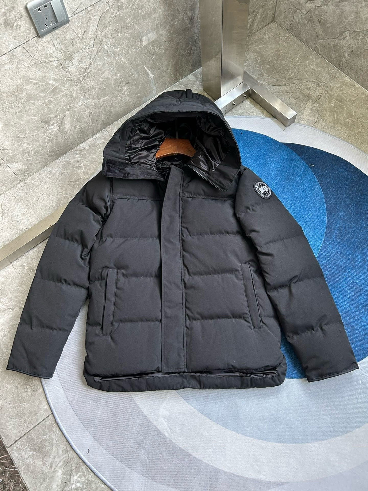 Black and White Puffer Jacket - Men's