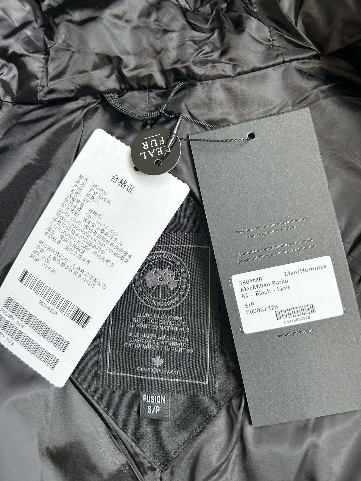 Black and White Puffer Jacket - Men's