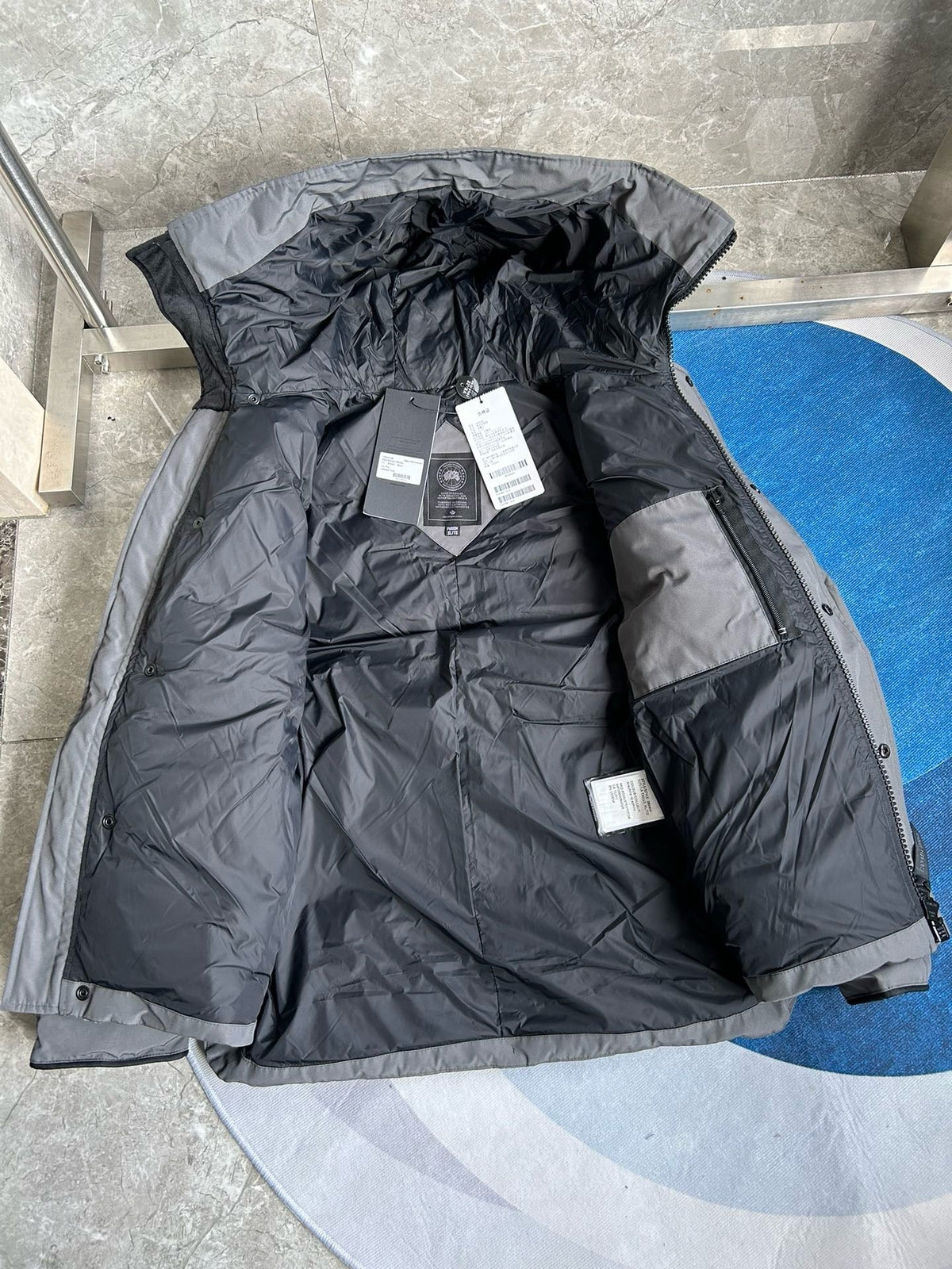 Black and White Puffer Jacket - Men's
