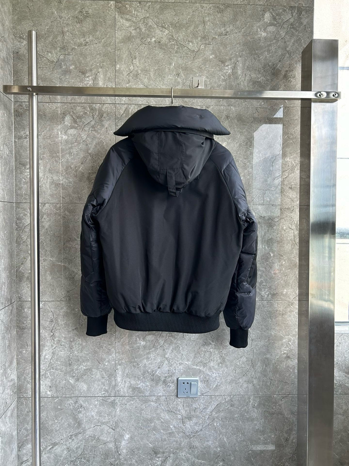 Black Nylon Hooded Puffer - Men's