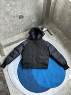 Black Nylon Hooded Puffer - Men's