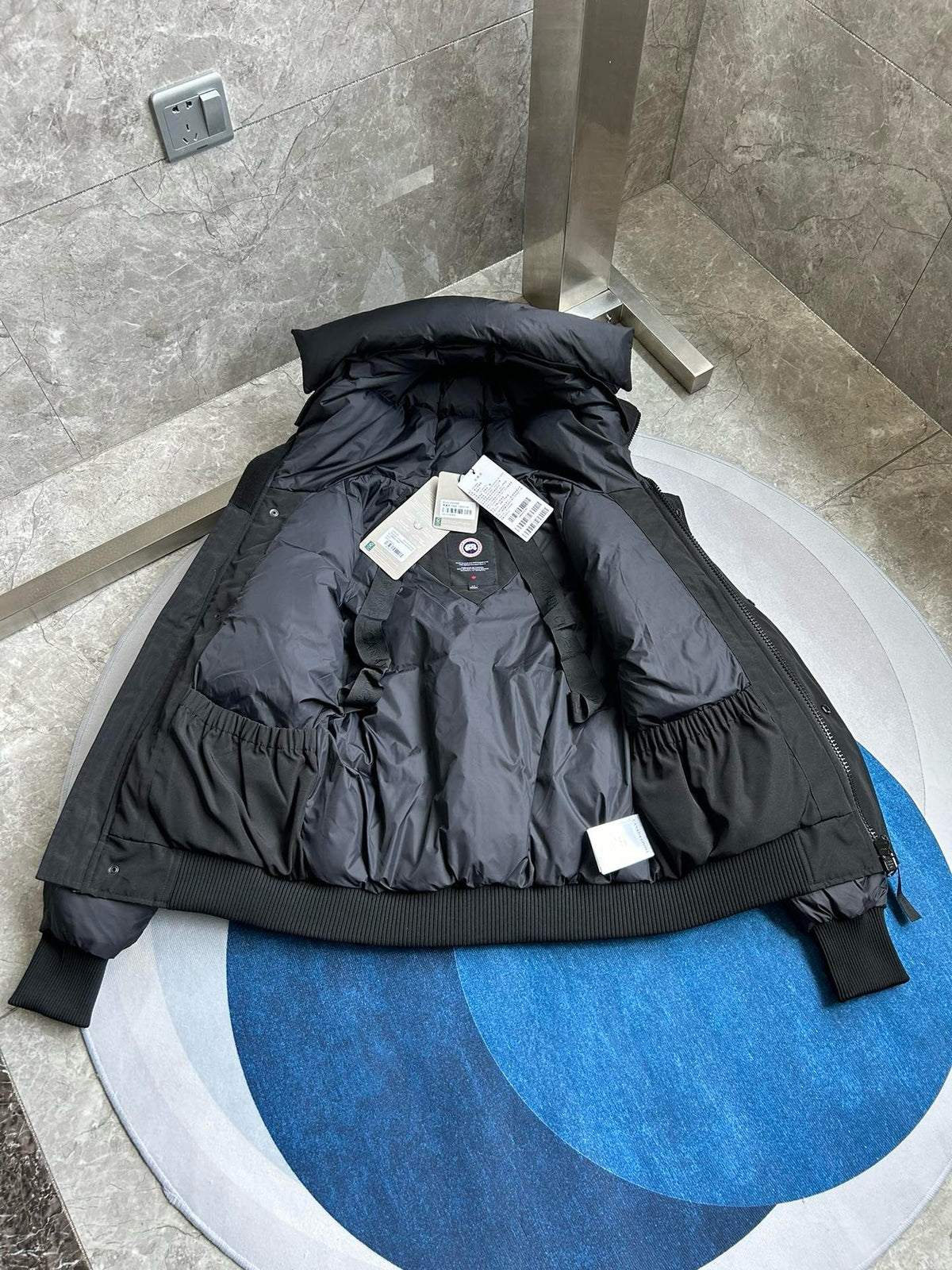 Black Nylon Hooded Puffer - Men's