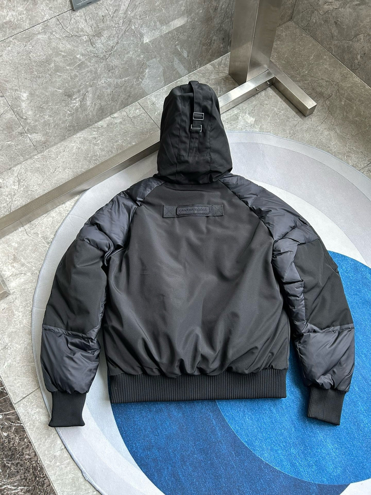 Black Nylon Hooded Puffer - Men's