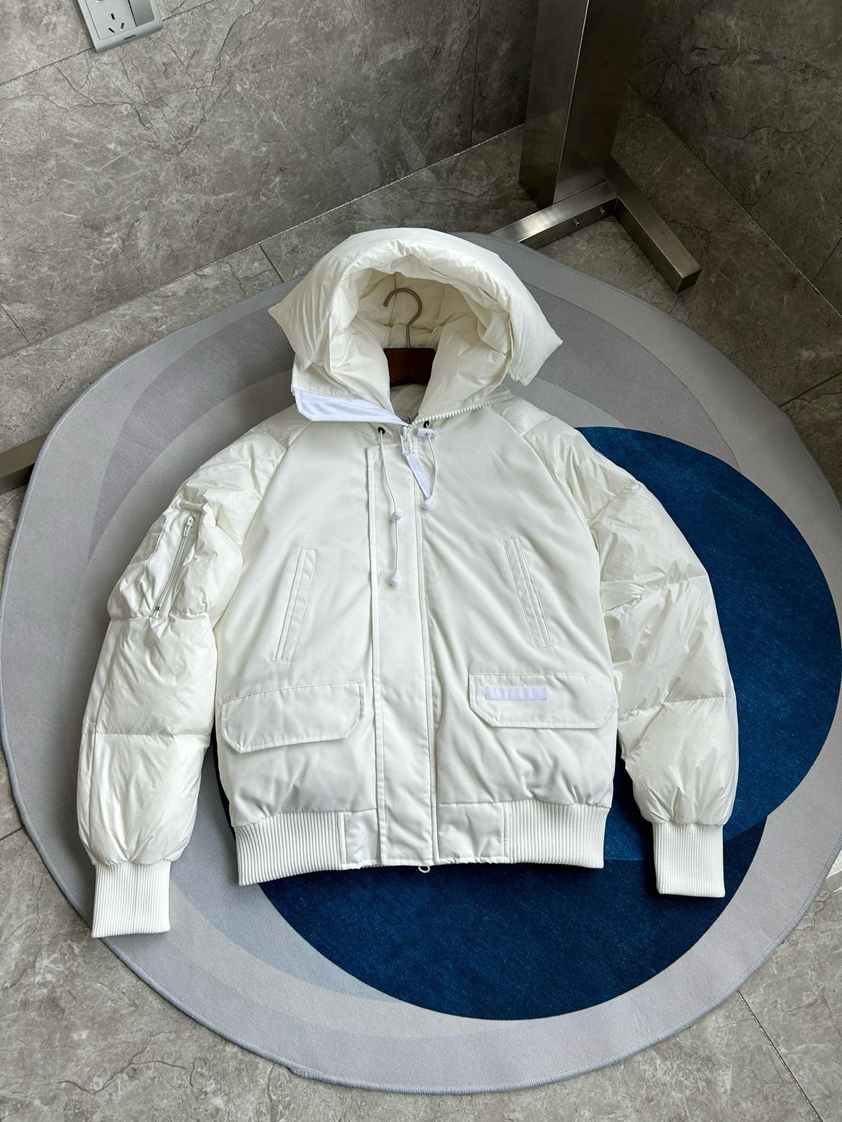 Black Nylon Hooded Puffer - Men's