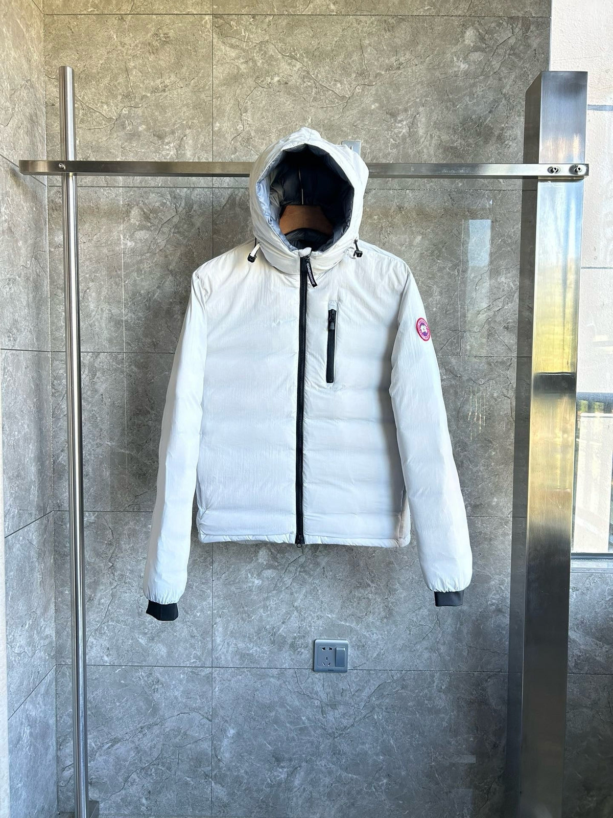 Black and White Puffer Jacket - Men's