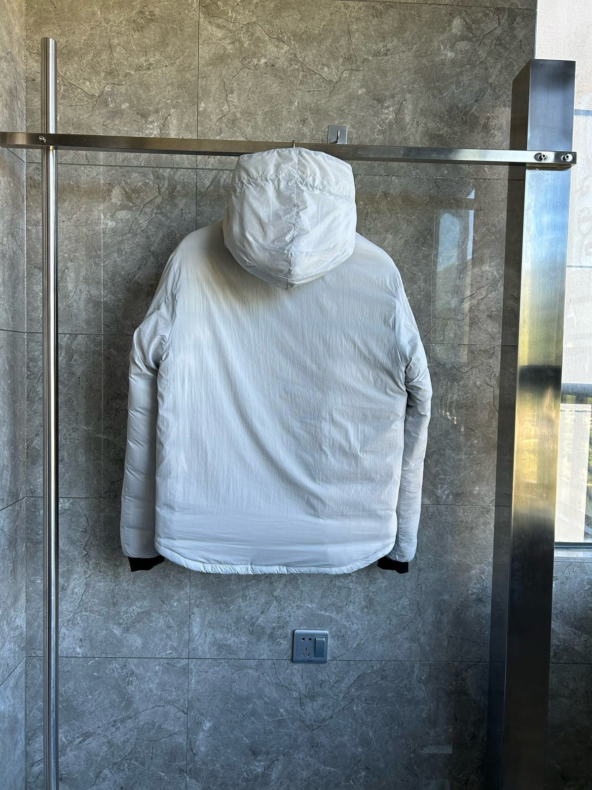 Black and White Puffer Jacket - Men's