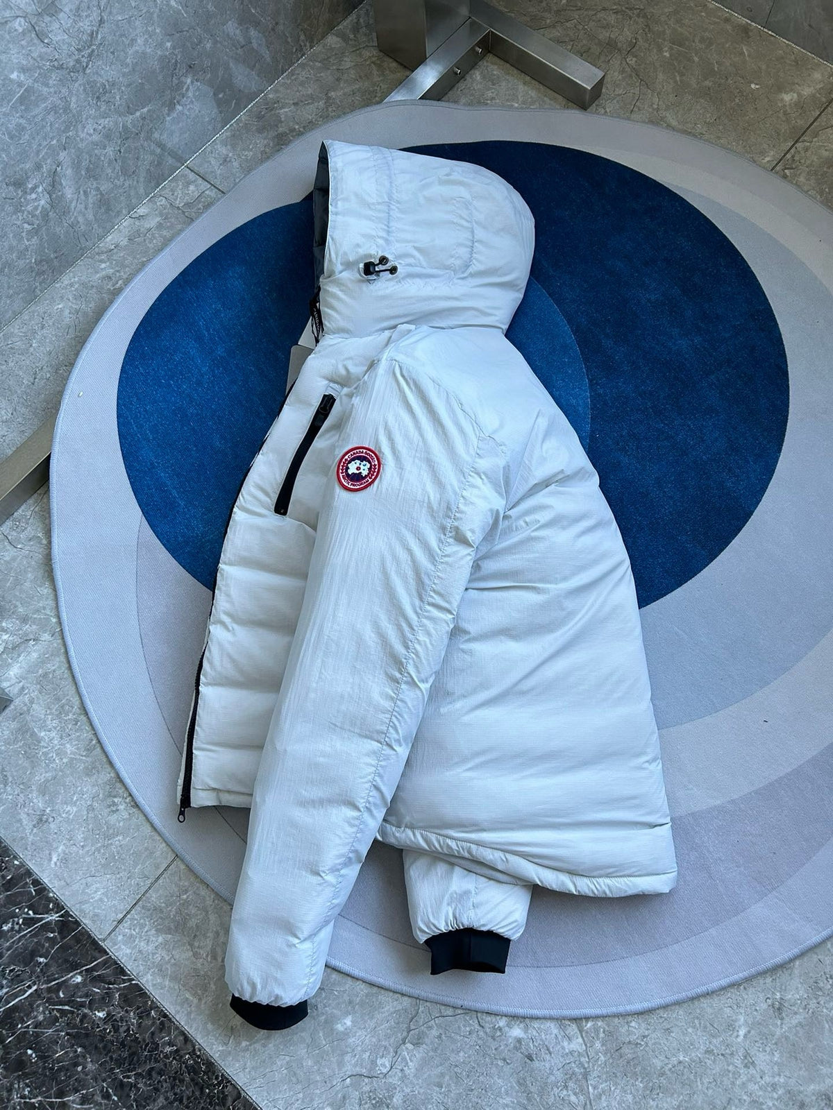 Black and White Puffer Jacket - Men's