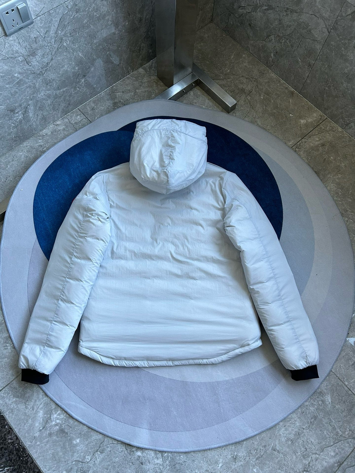Black and White Puffer Jacket - Men's