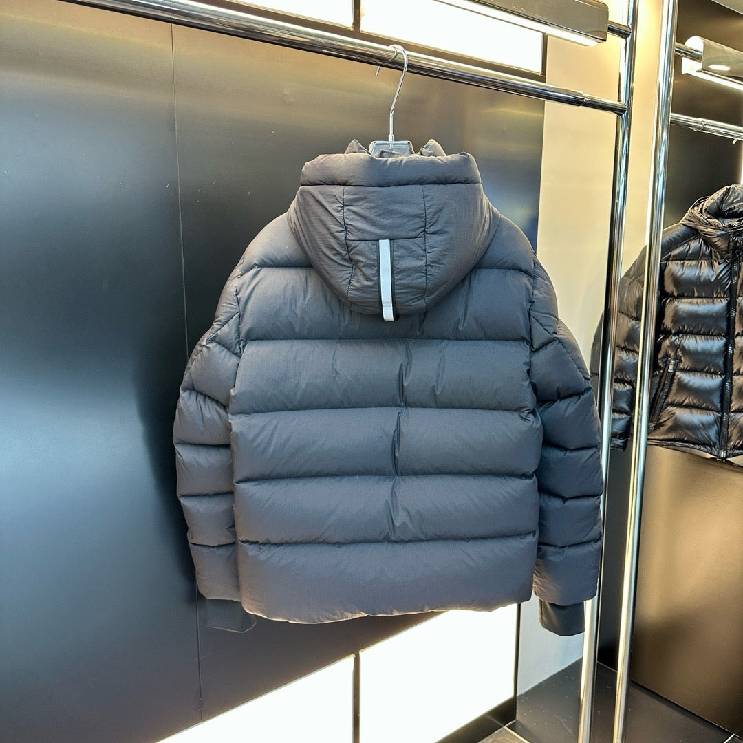 Black and Grey Puffer Jacket - Men's