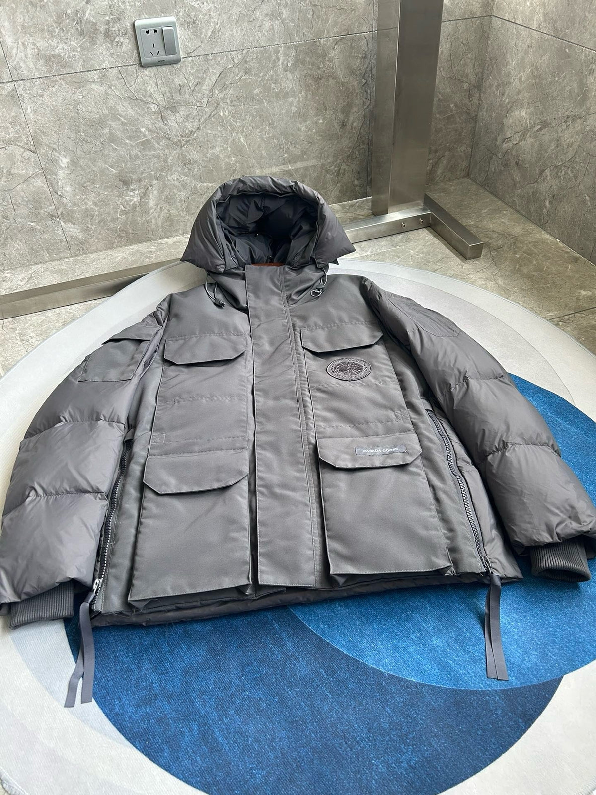Black and White Parka - Men's