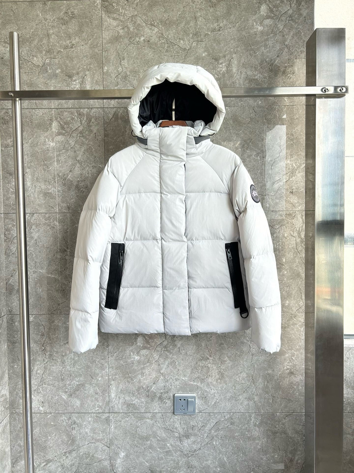 Black and White Puffer Jacket - Men's