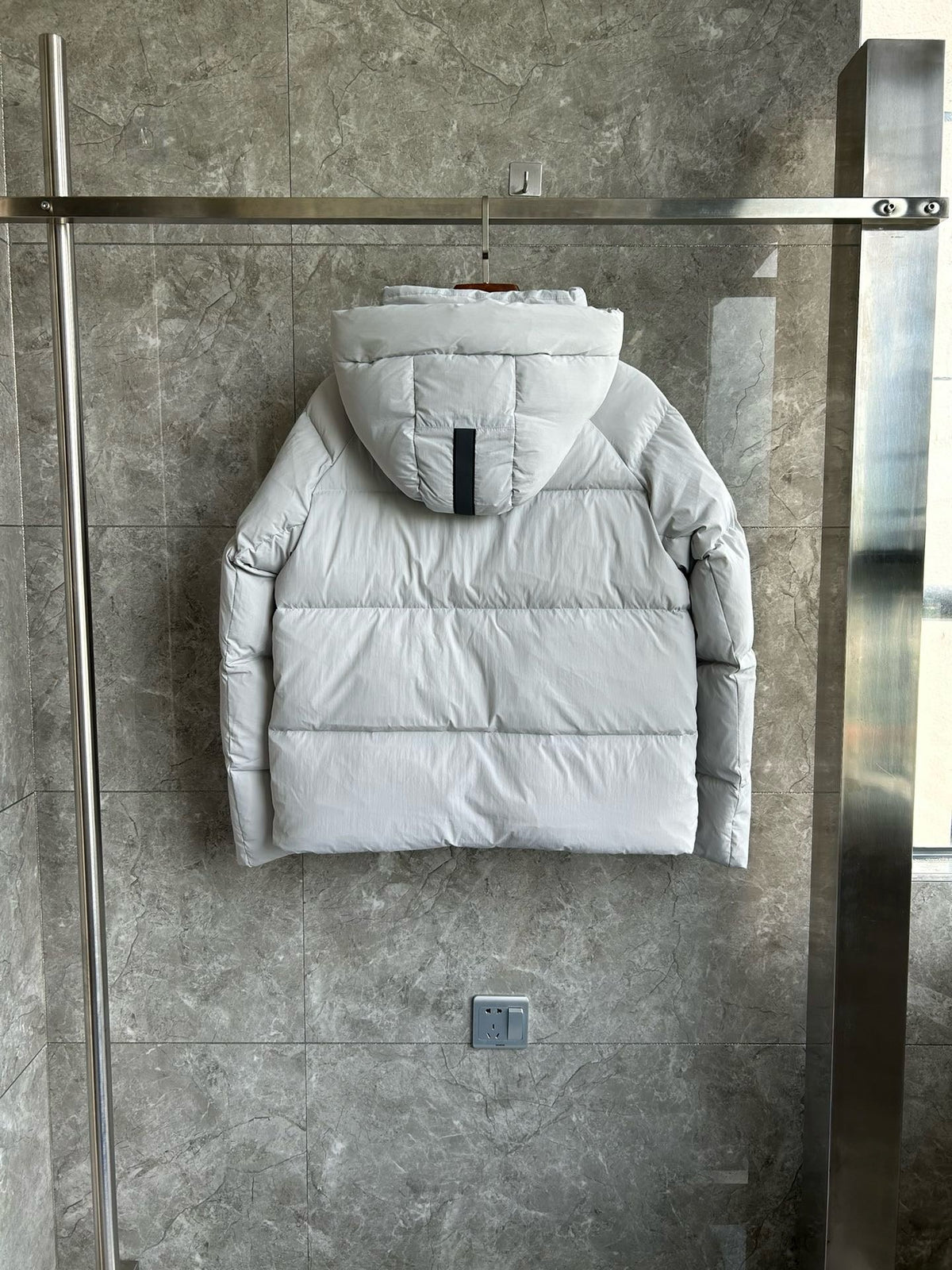 Black and White Puffer Jacket - Men's