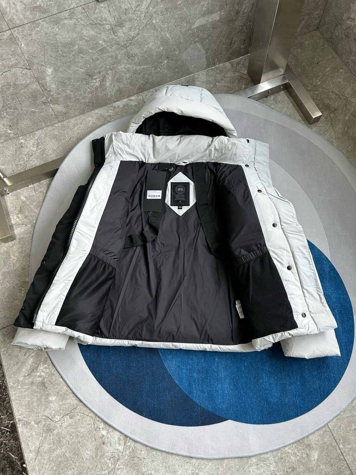 Black and White Puffer Jacket - Men's