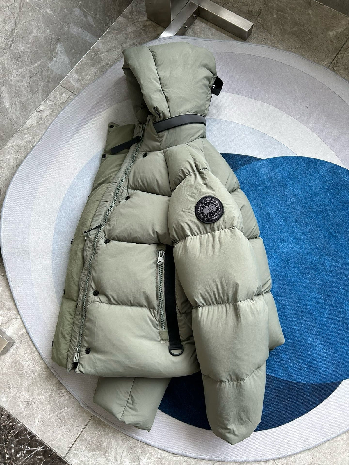 Black and White Puffer Jacket - Men's