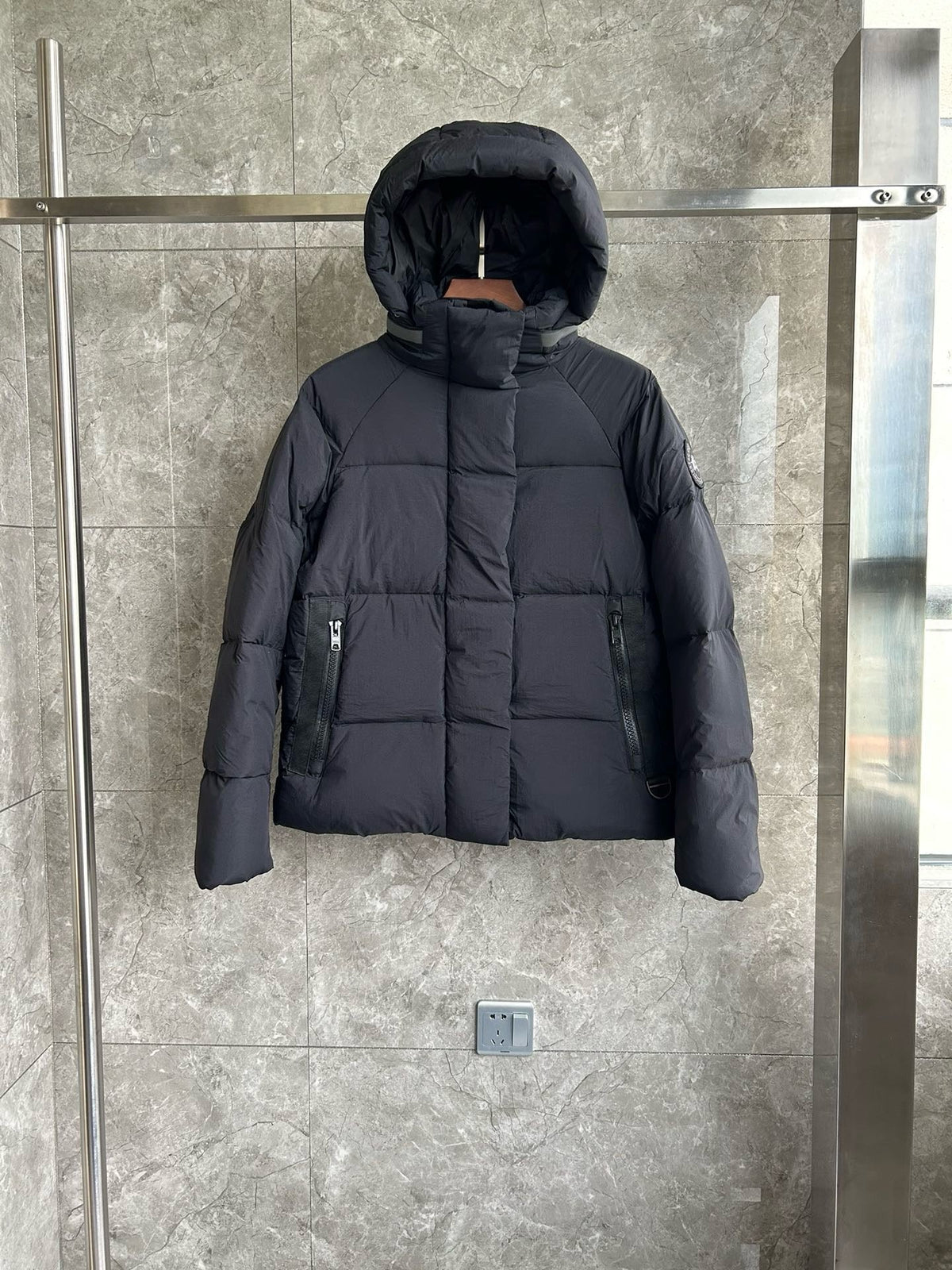 Black and White Puffer Jacket - Men's