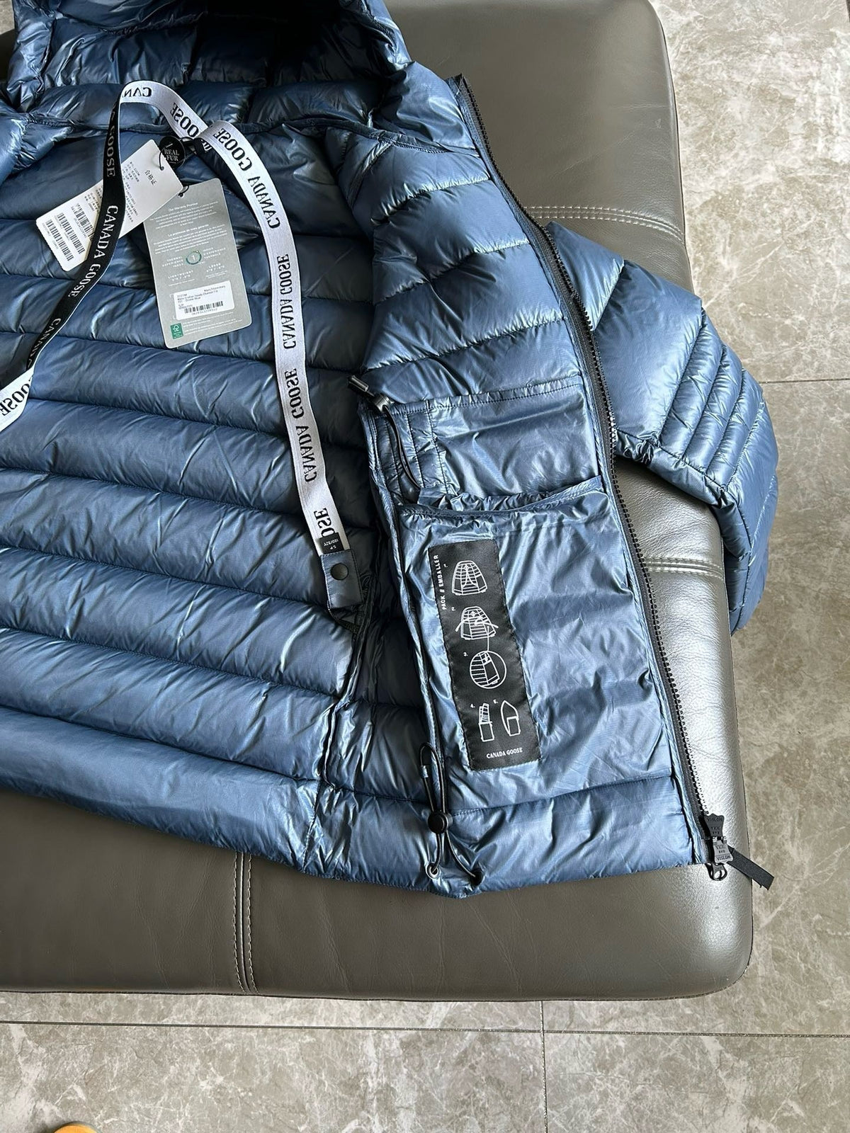 Black and White Puffer Jacket - Men's