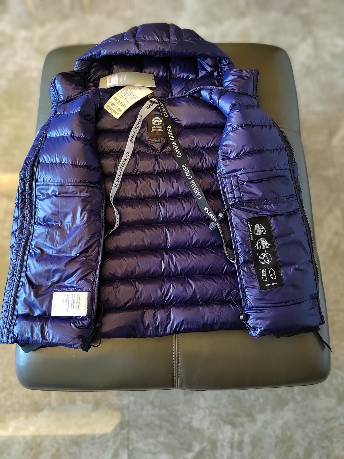 Black and White Puffer Jacket - Men's