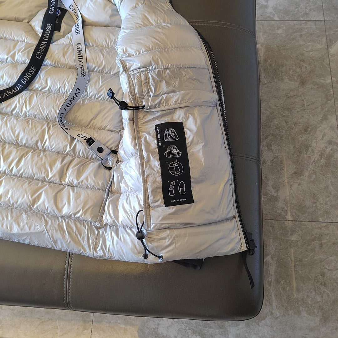 Black and White Puffer Jacket - Men's
