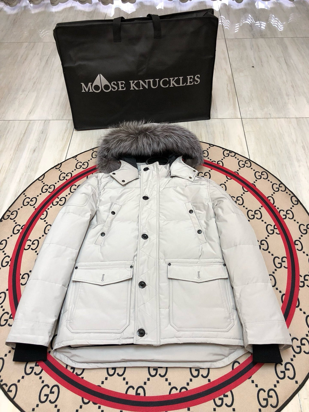 Black and White Parka - Men's
