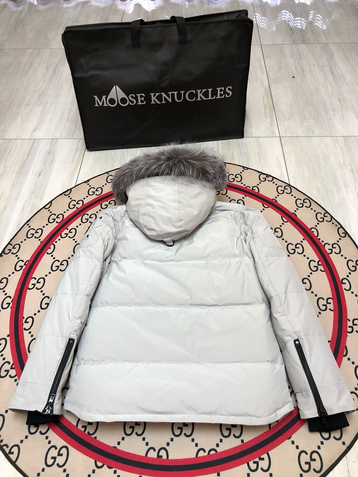 Black and White Parka - Men's