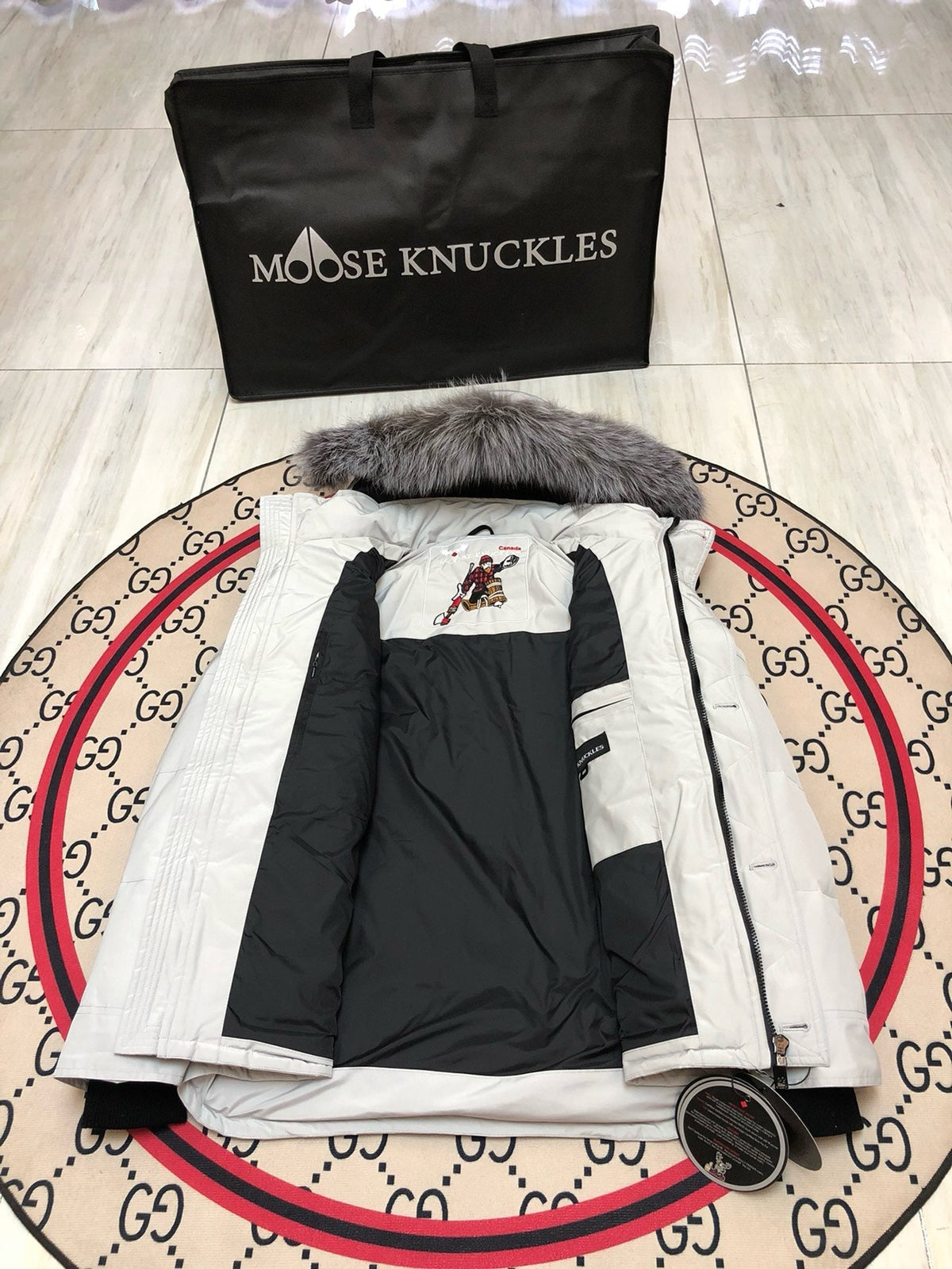 Black and White Parka - Men's