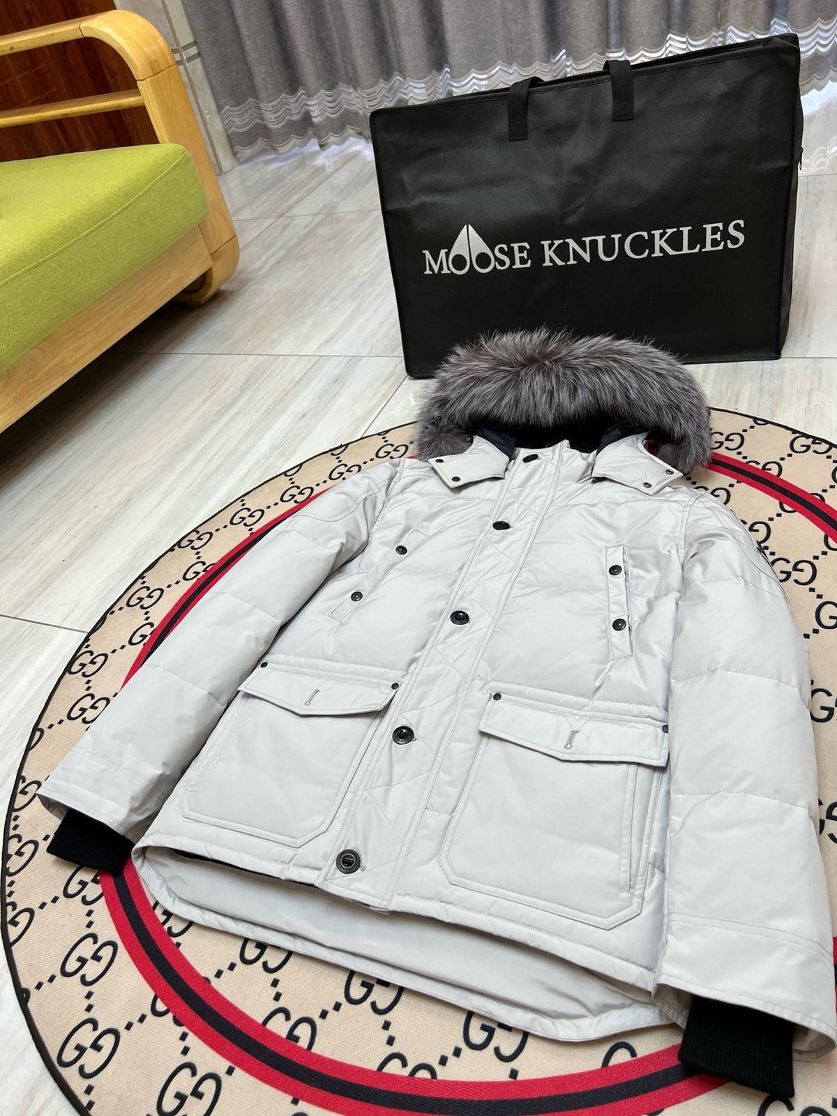 Black and White Parka - Men's