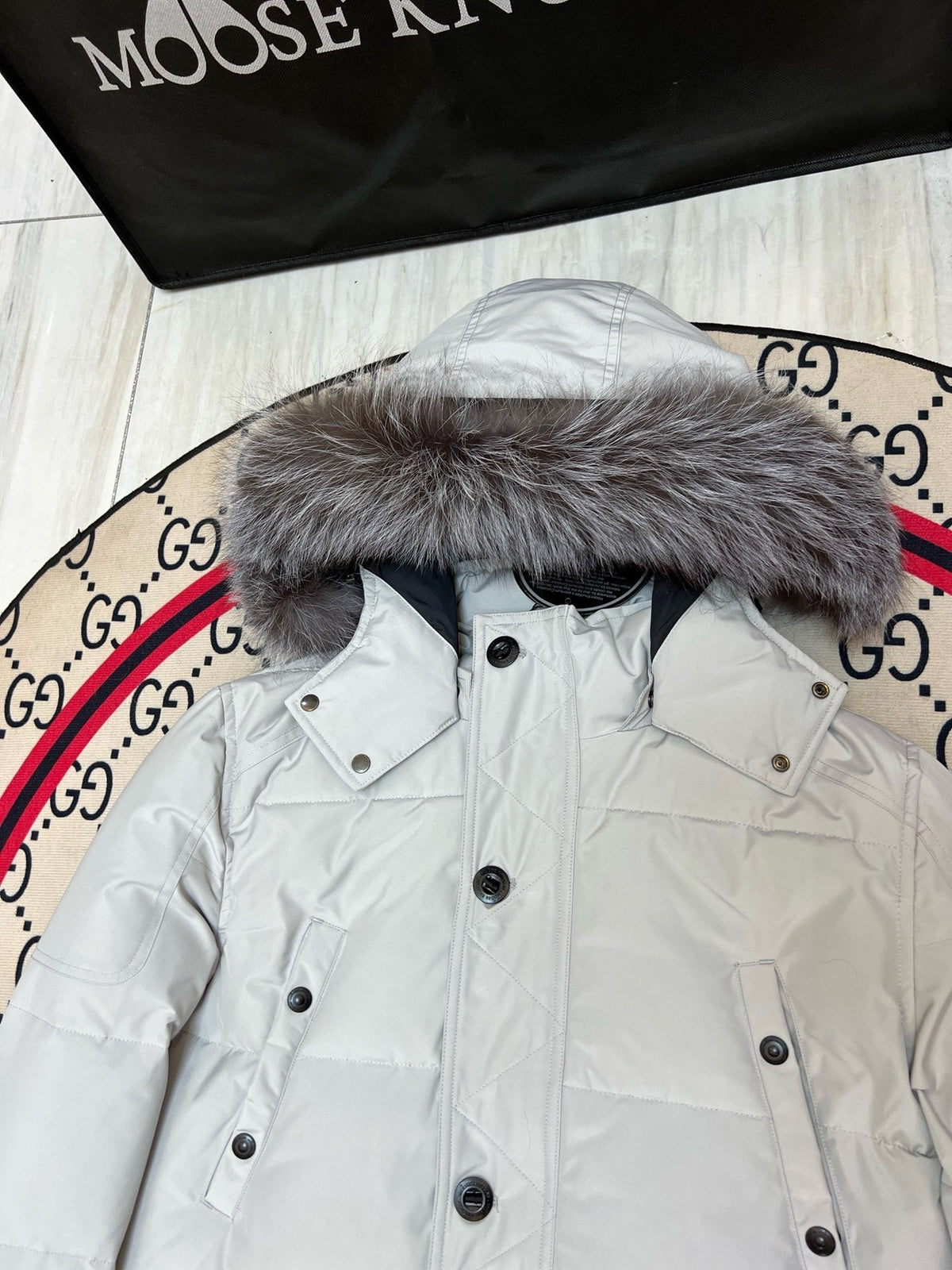 Black and White Parka - Men's