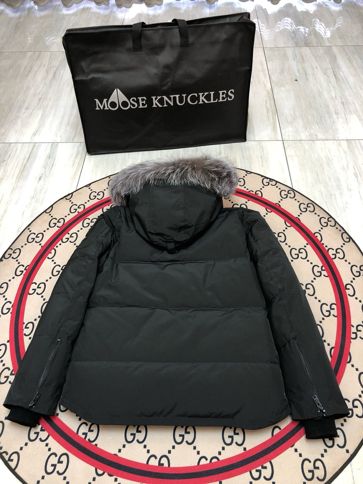 Black and White Parka - Men's