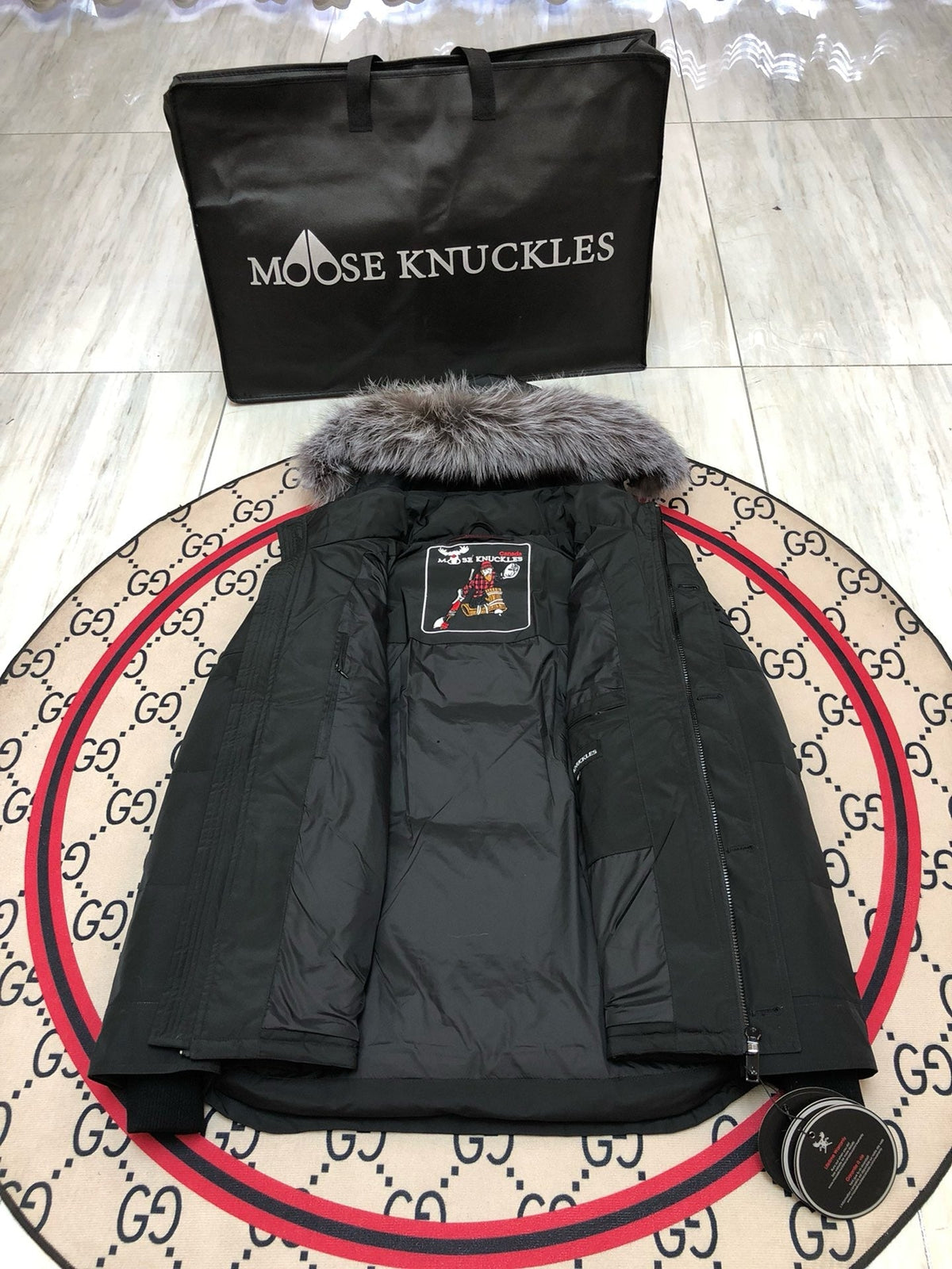 Black and White Parka - Men's