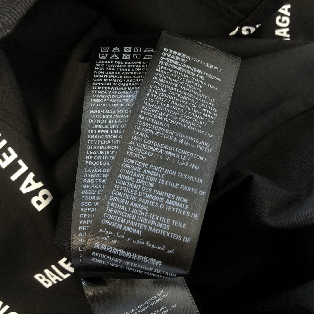 Black Cotton Text Print Long-Sleeve - Men's