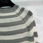 Grey Wool Striped Crewneck - Men's