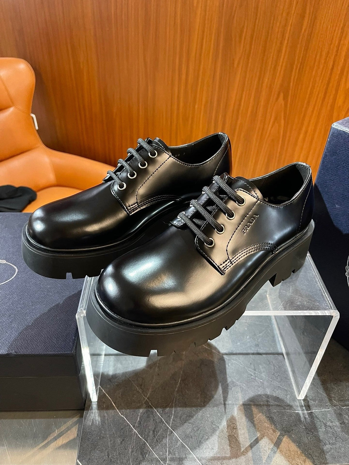Black Derby Shoes - Men's