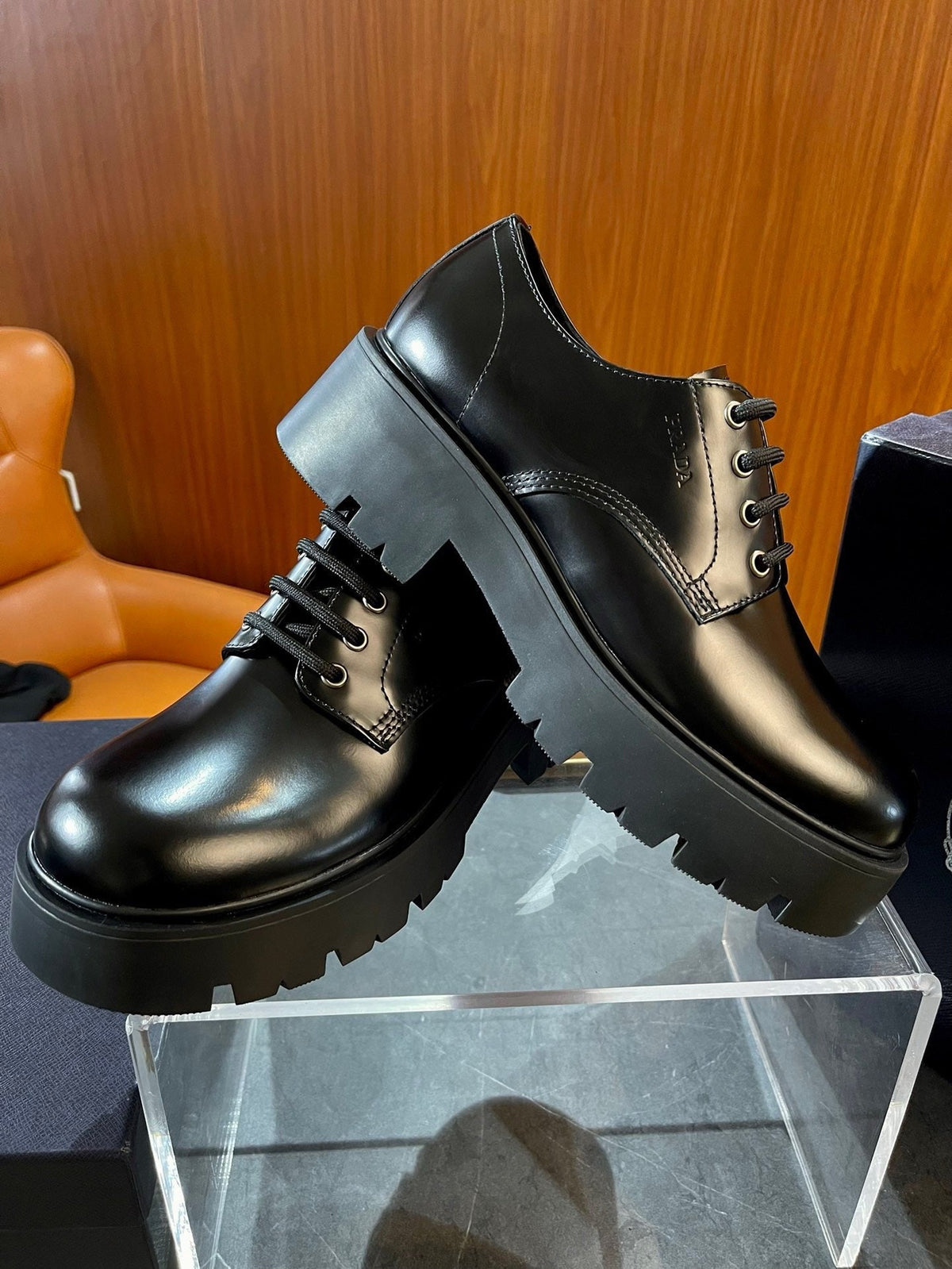 Black Derby Shoes - Men's