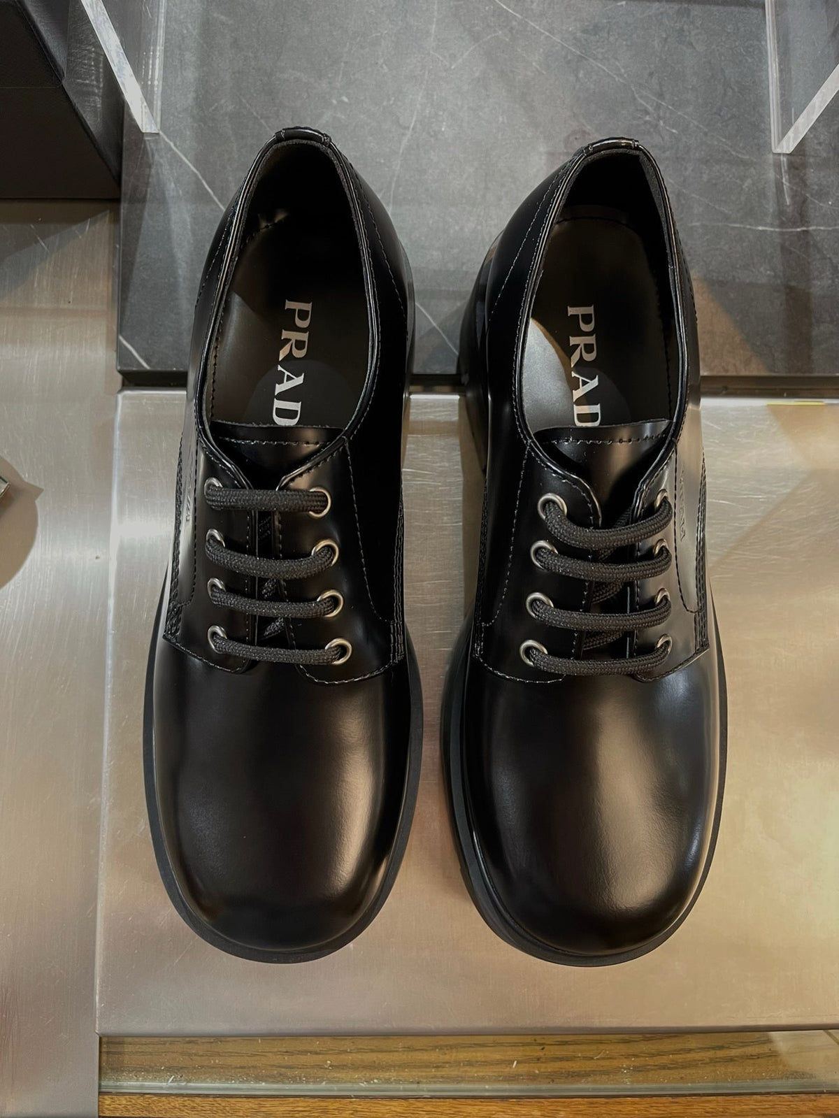 Black Derby Shoes - Men's