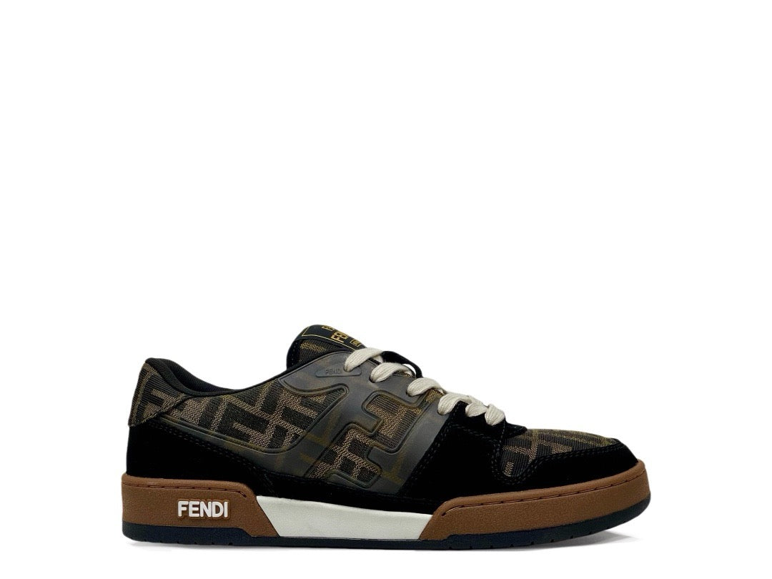 Black Leather Logo Low-Top - Men's
