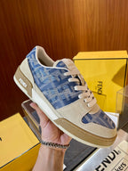 Cream Leather Logo Low-Top - Men's