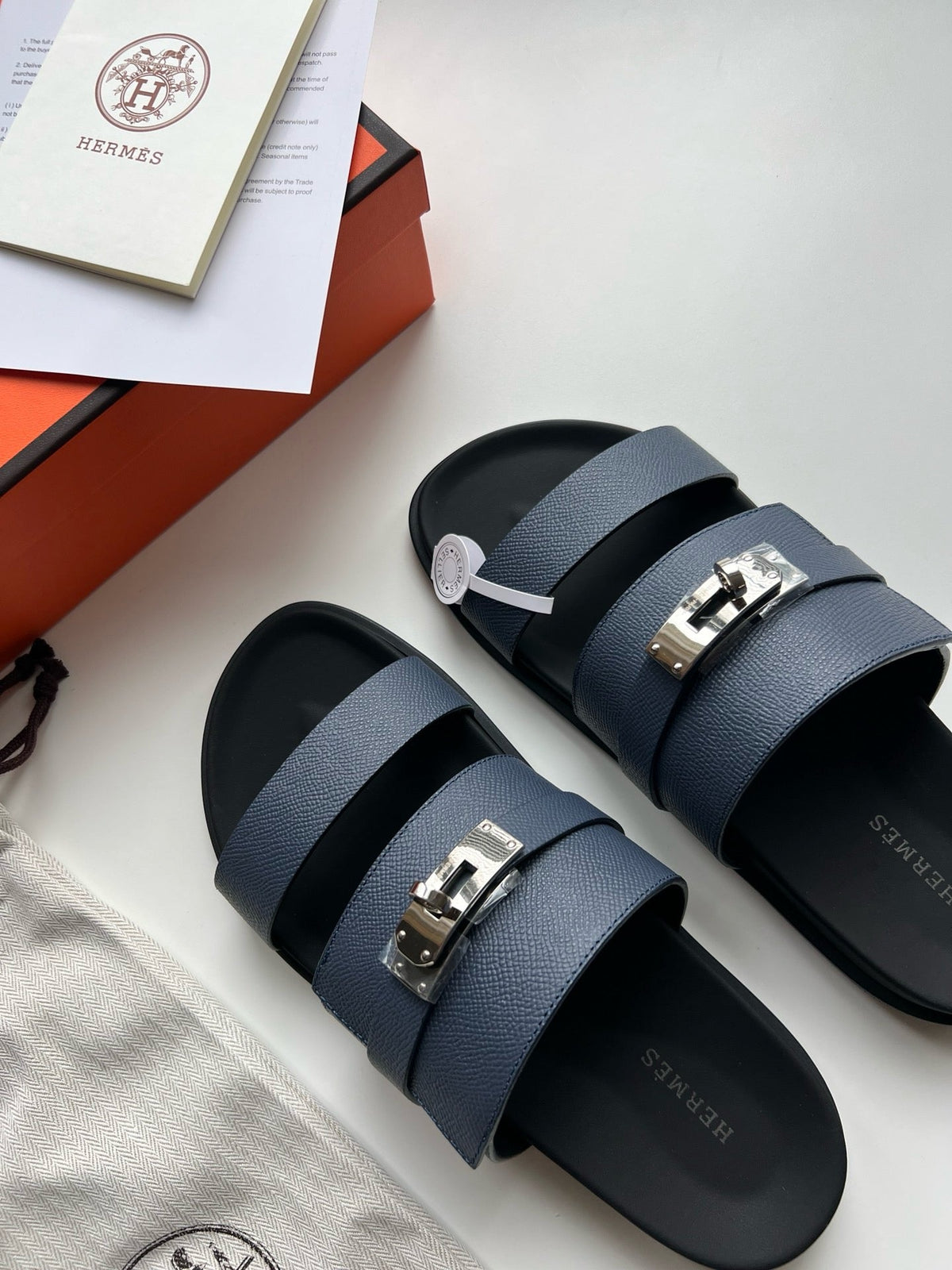 Black Leather Adjustable Double Strap - Men's