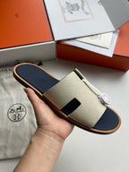 Yellow Leather Cutout Single Band - Men's