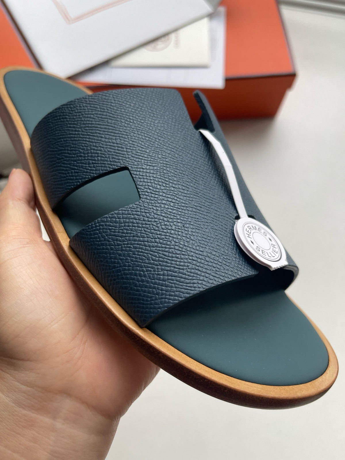 Yellow Leather Cutout Single Band - Men's