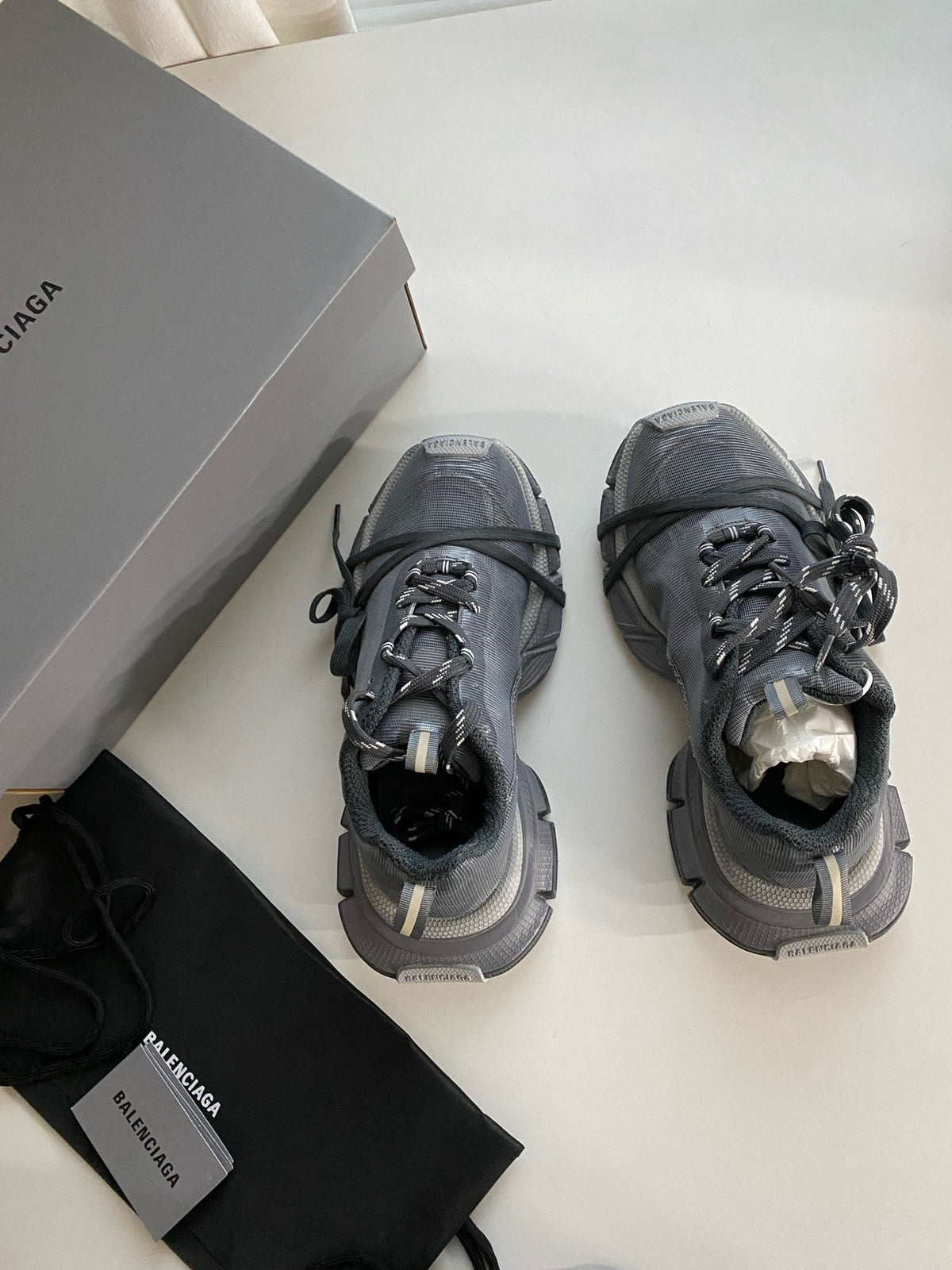 Grey and Blue Sneakers