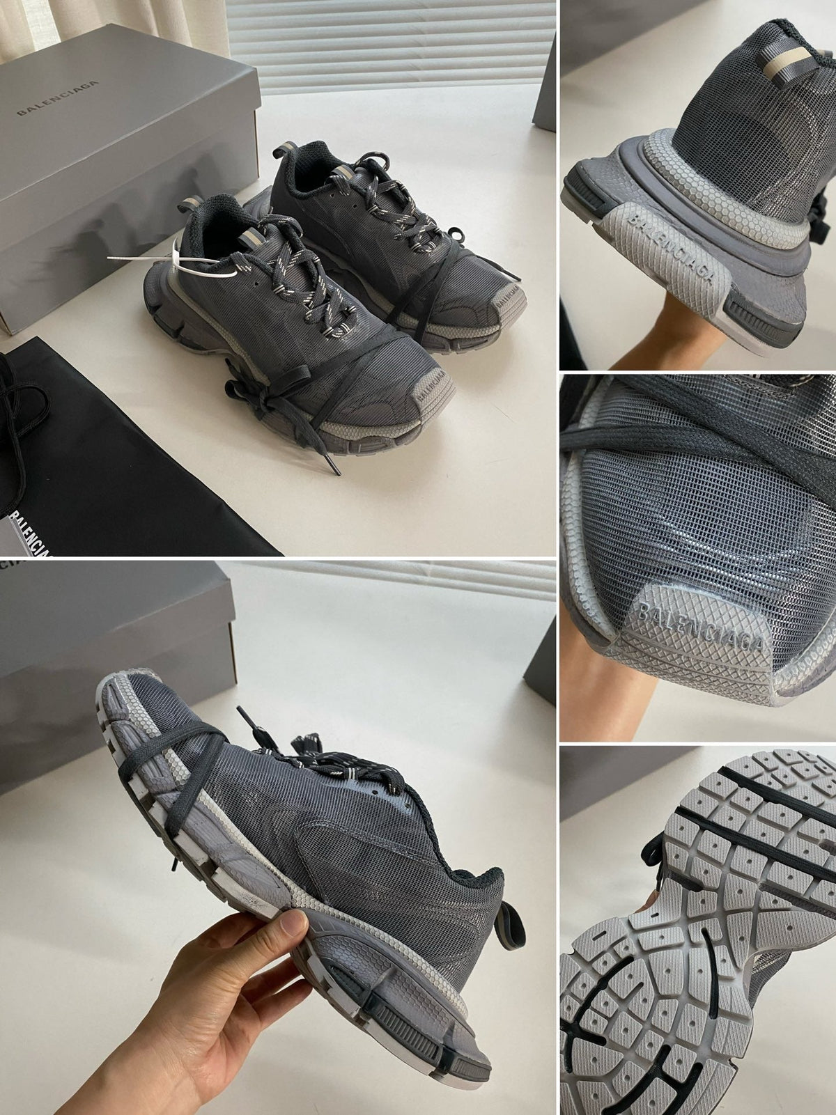 Grey and Blue Sneakers