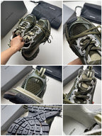 Caged Panel Runner Olive Sneakers